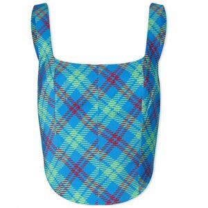 KITRI Women's Ines Check Sleeveless Top in Blue NWT Size US 10